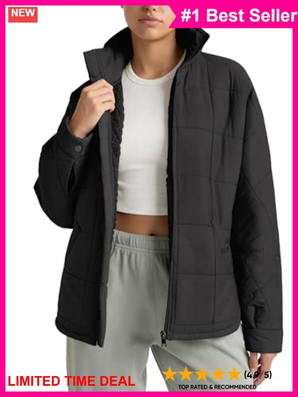Sherpa Lined Insulated Jacket Full Zip Split Hem Long Sleeve Winter Coat